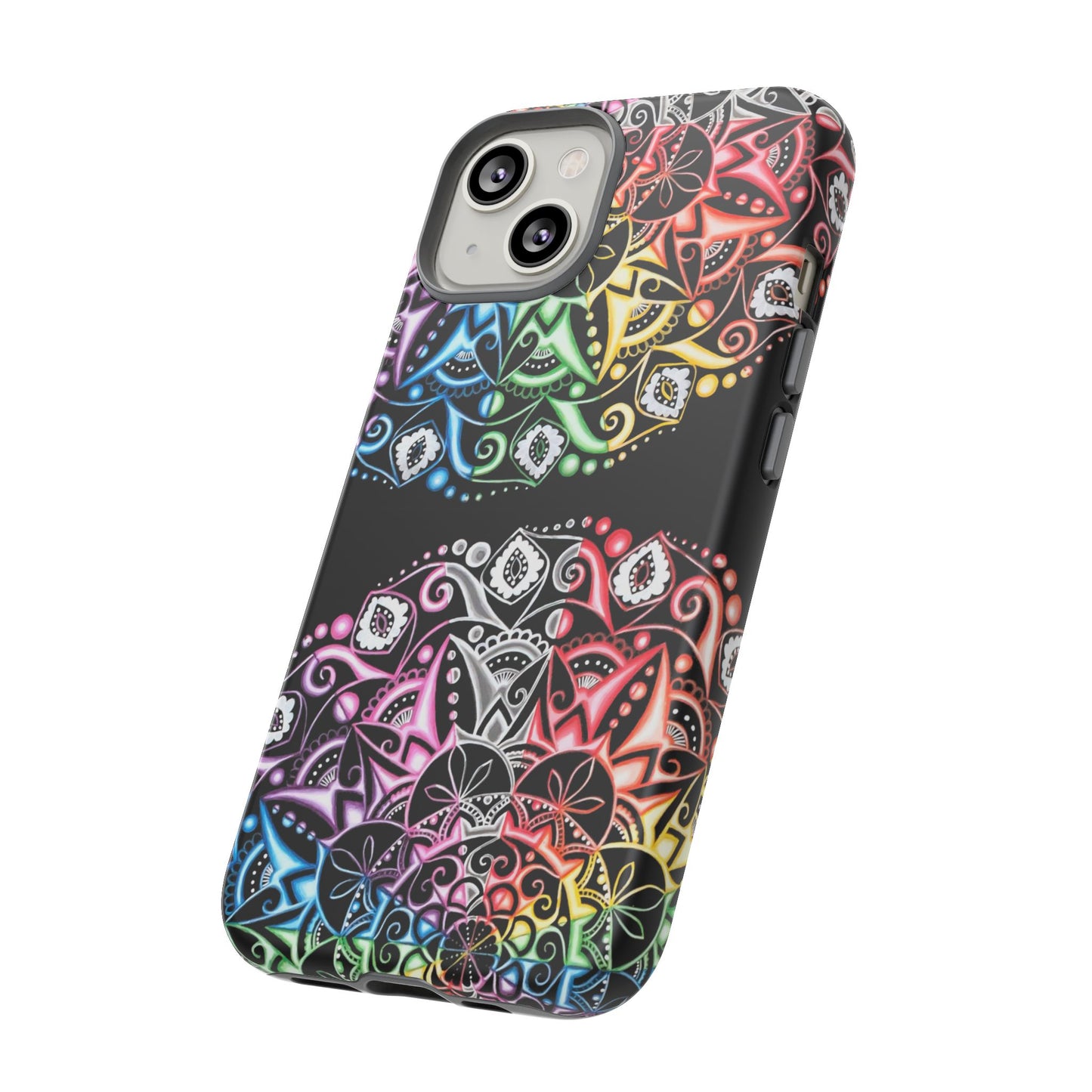 Mandala Rainbow Tough Phone Case — Colorful Boho Protective Case