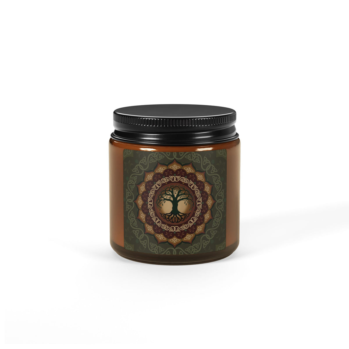 Tree of Life Soy Candle in Amber Jar