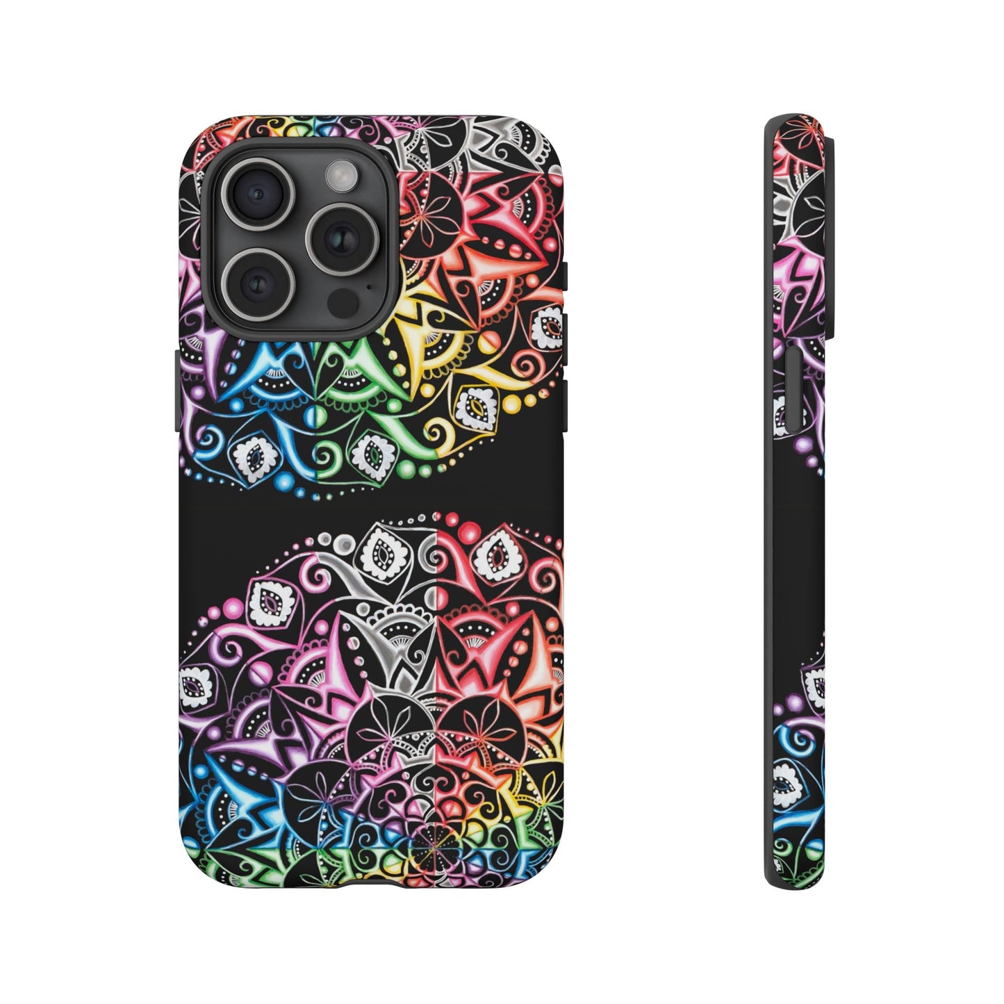 Mandala Rainbow Tough Phone Case — Colorful Boho Protective Case