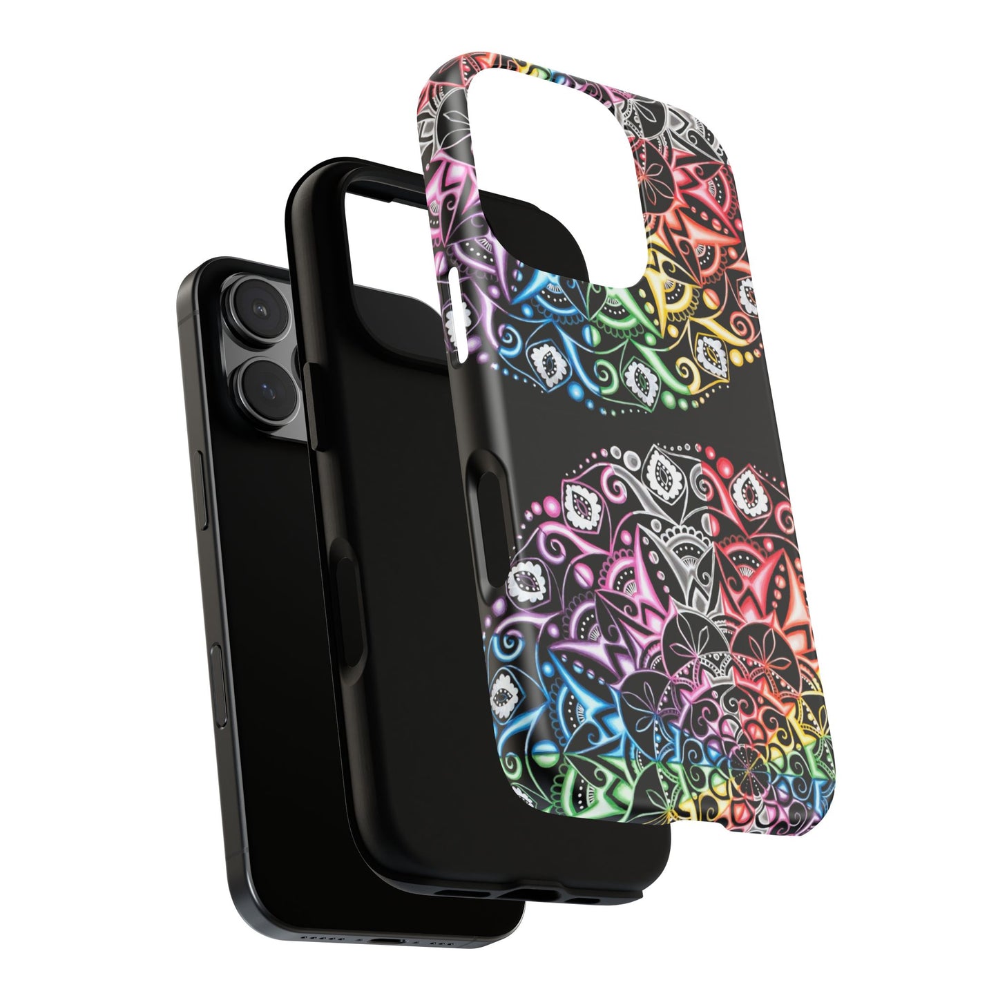 Mandala Rainbow Tough Phone Case — Colorful Boho Protective Case