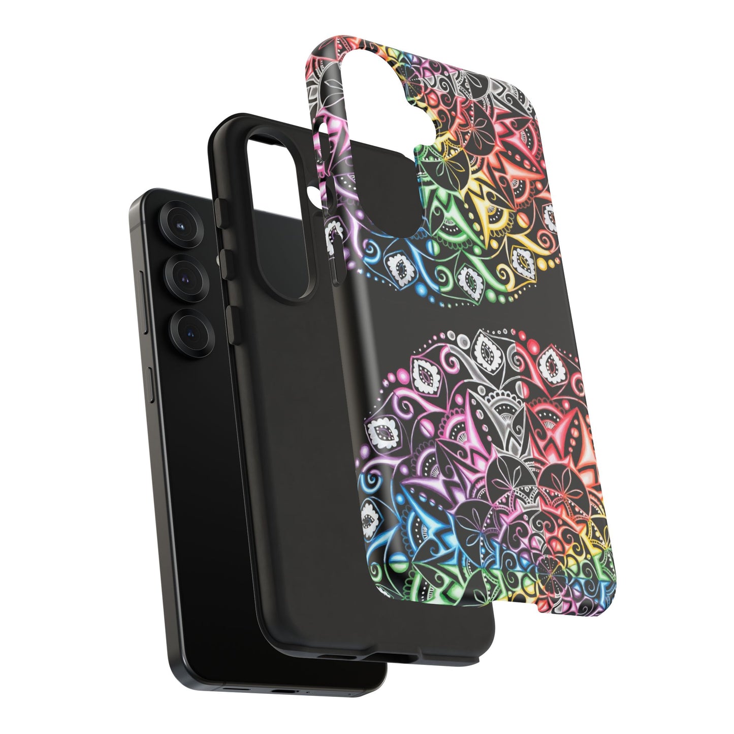 Mandala Rainbow Tough Phone Case — Colorful Boho Protective Case