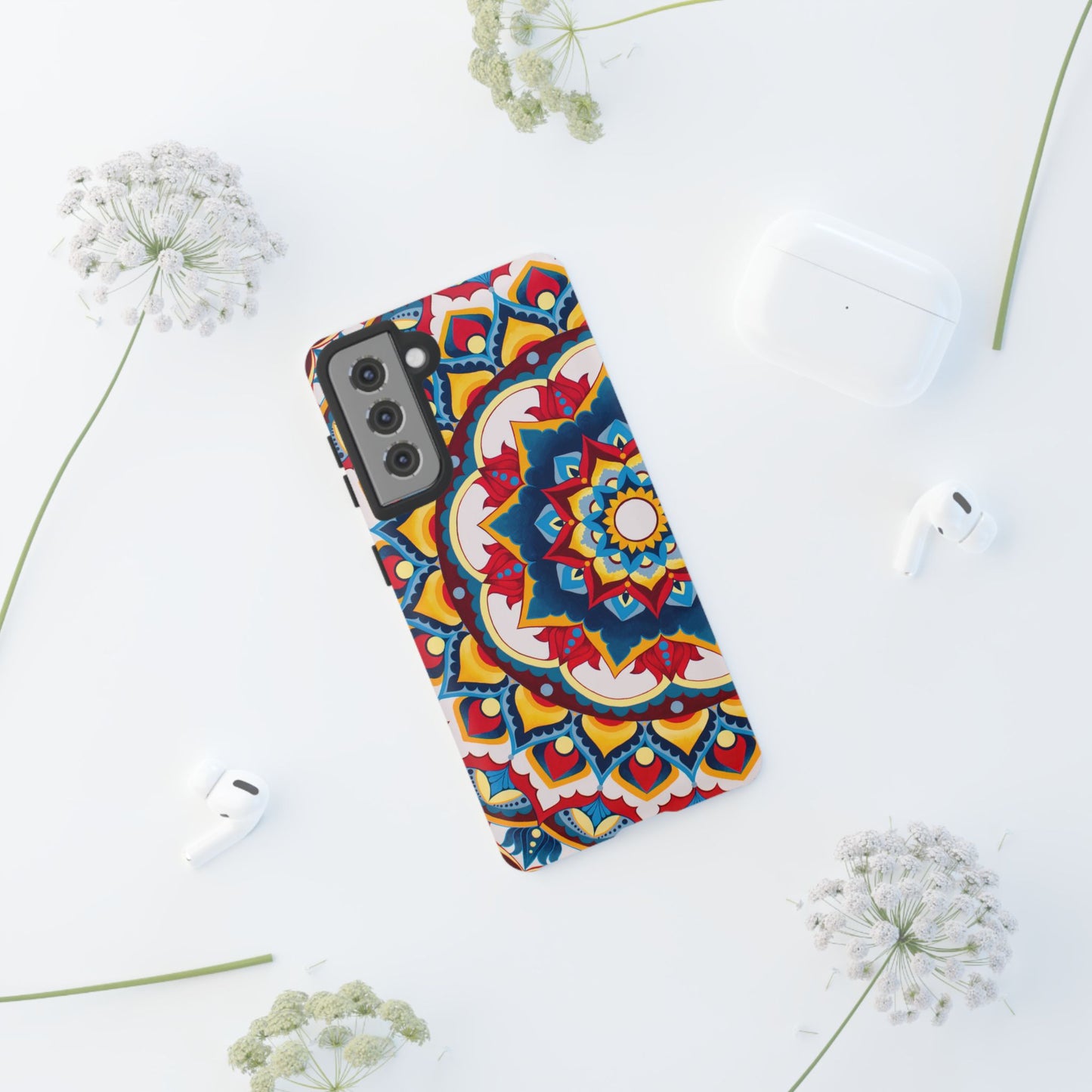 "Azul Morning" Mandala Tough Phone Case — Colorful Boho Protective Cover