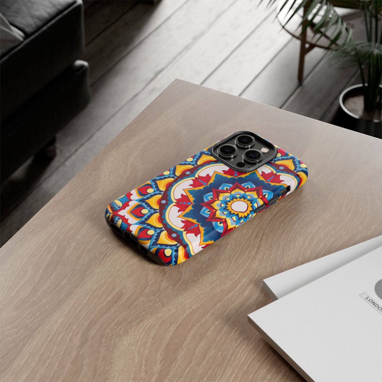 "Azul Morning" Mandala Tough Phone Case — Colorful Boho Protective Cover