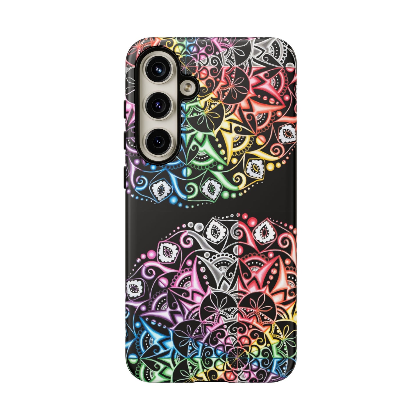 Mandala Rainbow Tough Phone Case — Colorful Boho Protective Case