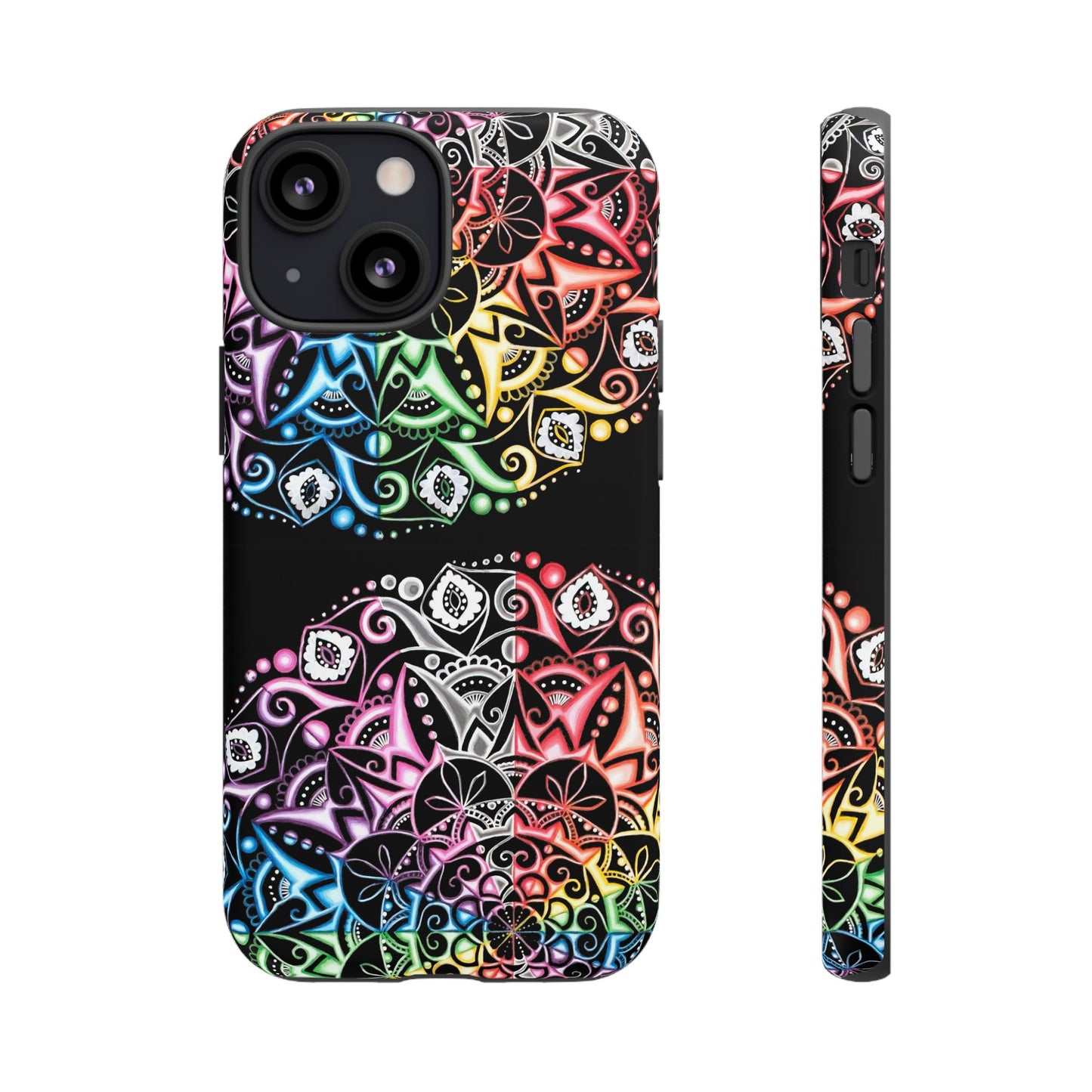 Mandala Rainbow Tough Phone Case — Colorful Boho Protective Case