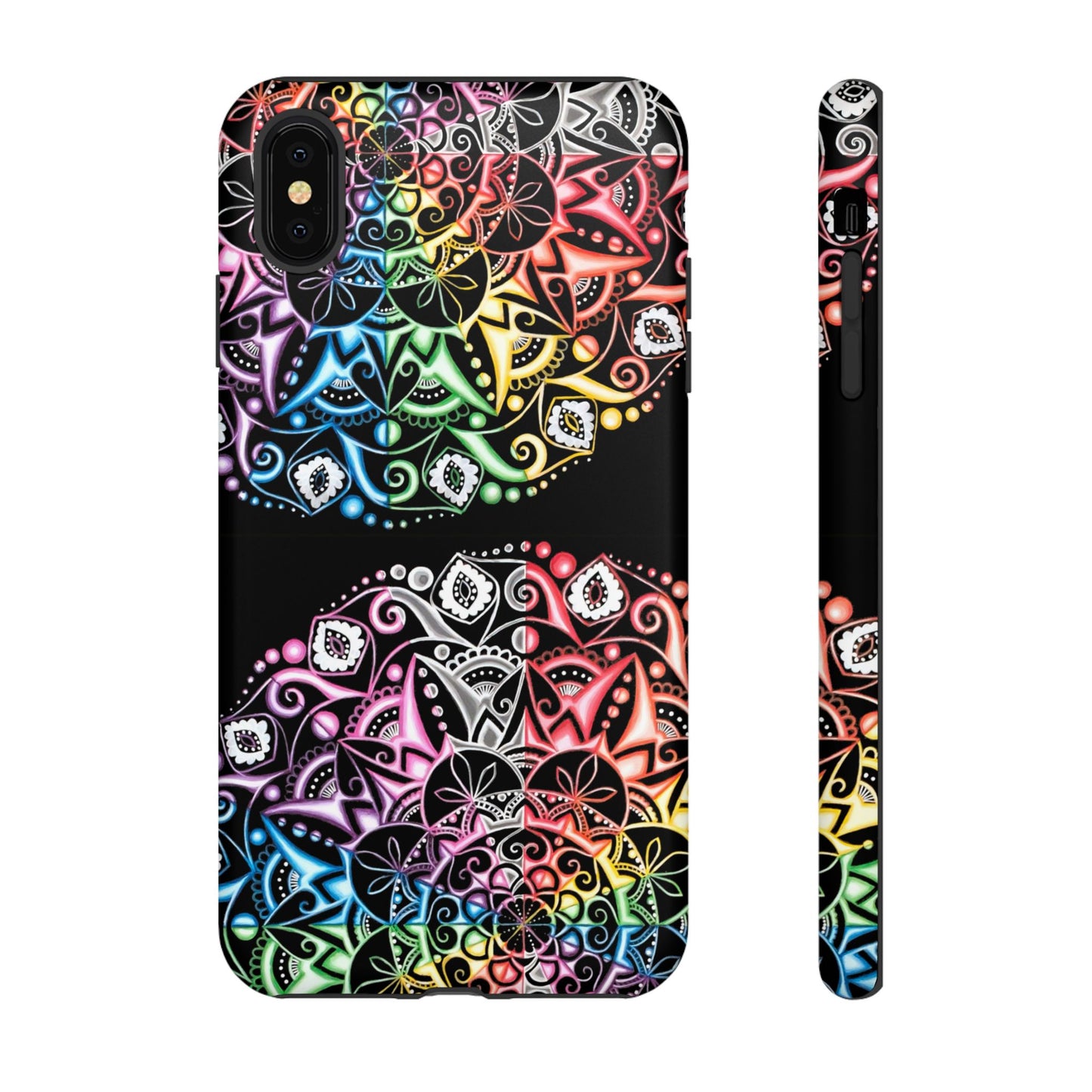 Mandala Rainbow Tough Phone Case — Colorful Boho Protective Case