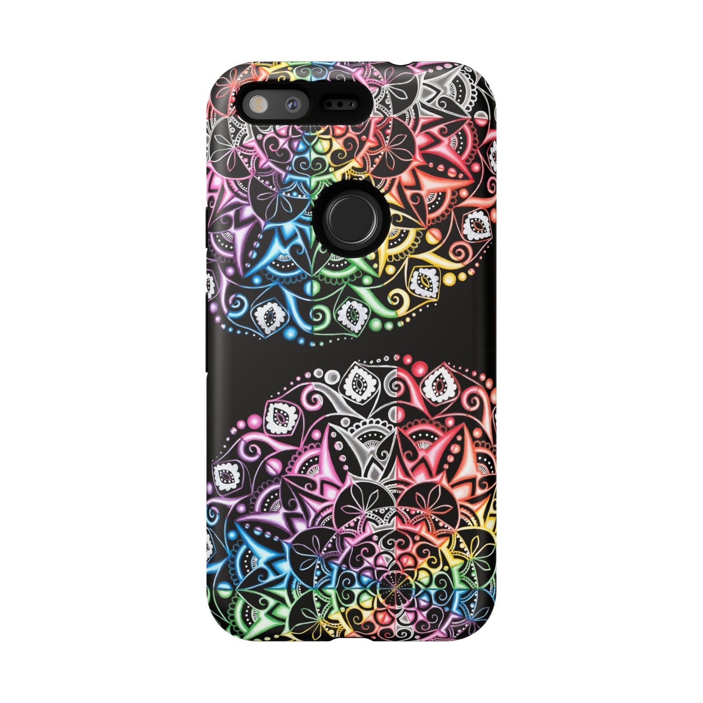 Mandala Rainbow Tough Phone Case — Colorful Boho Protective Case