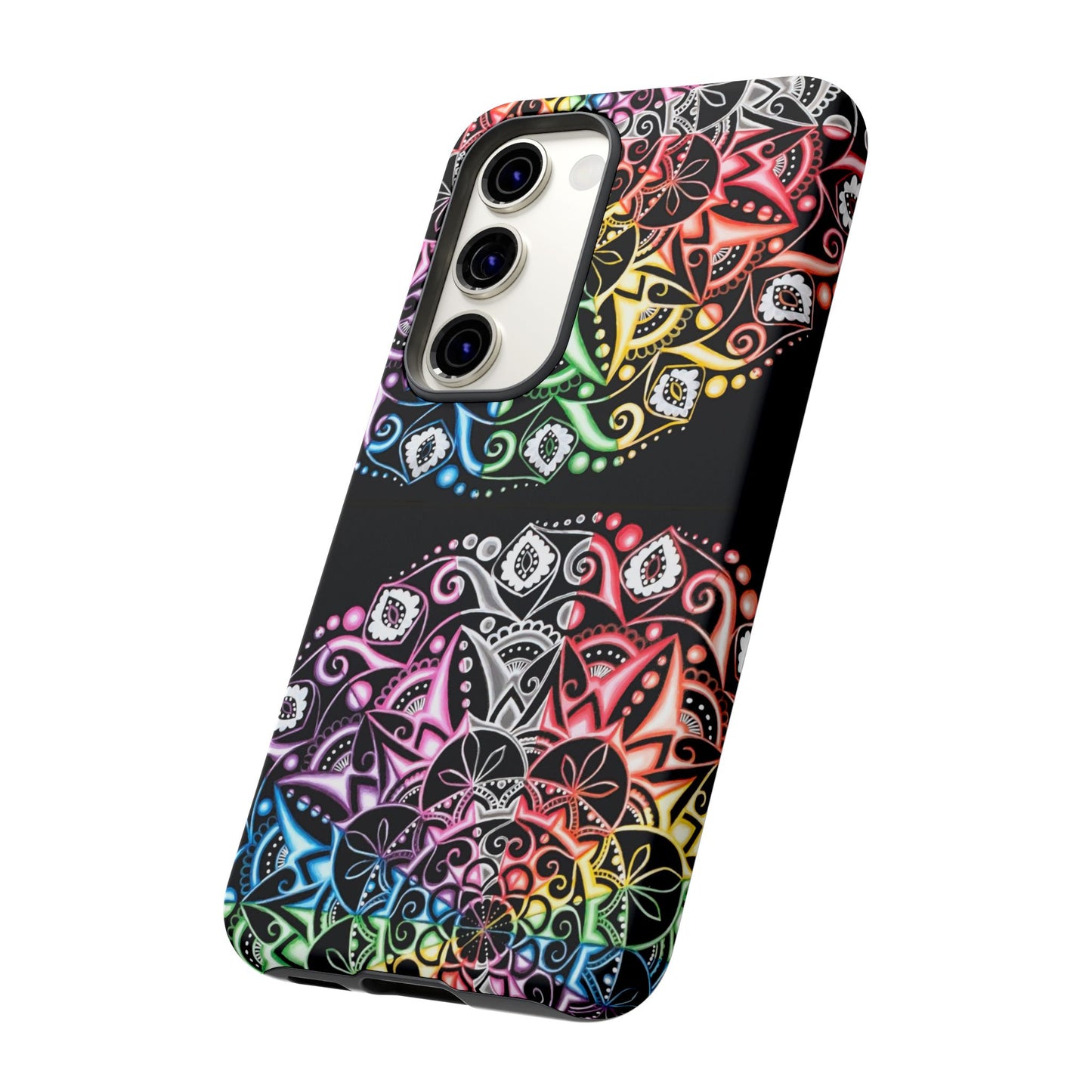 Mandala Rainbow Tough Phone Case — Colorful Boho Protective Case