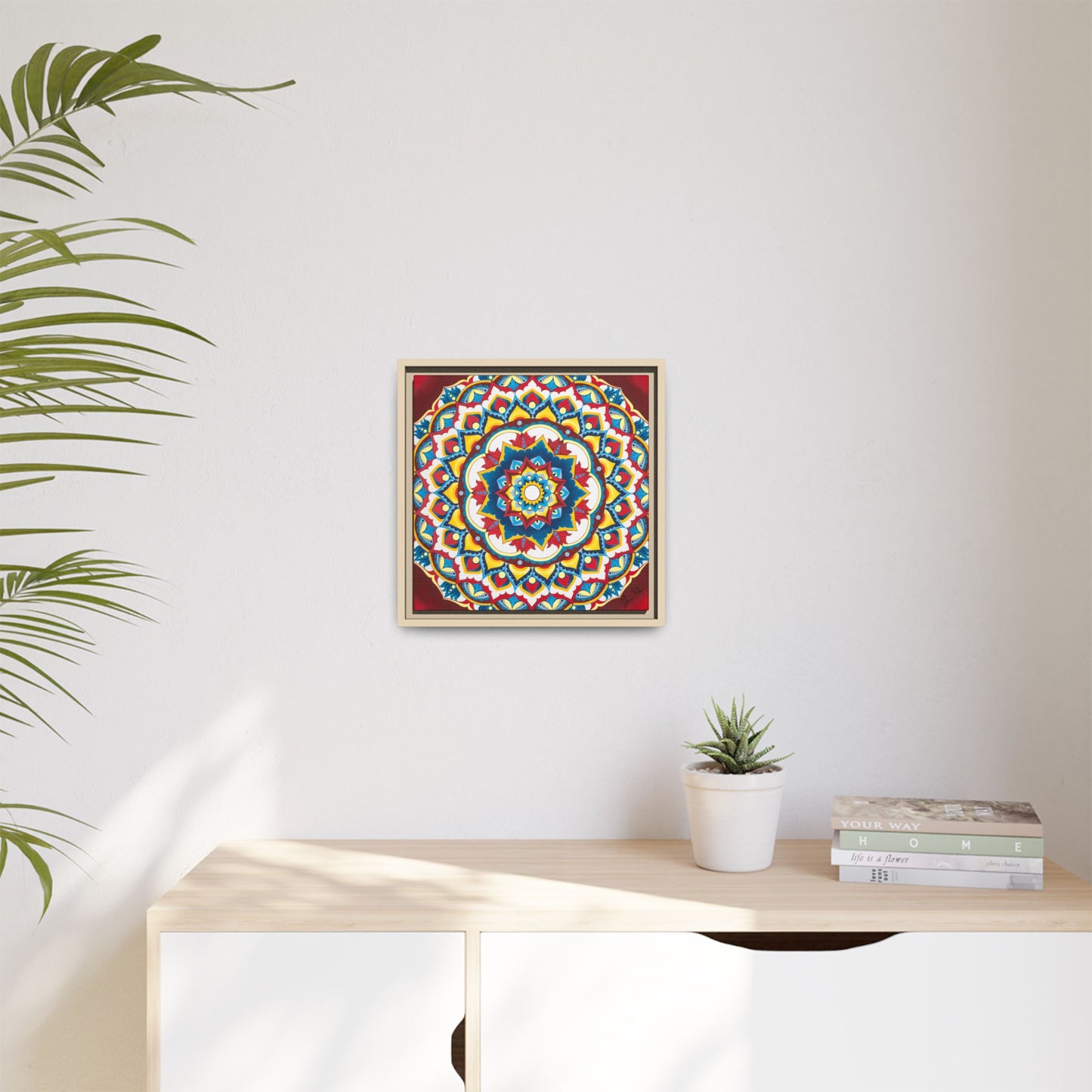 Azul Morning Mandala Matte Canvas Framed Wall Art