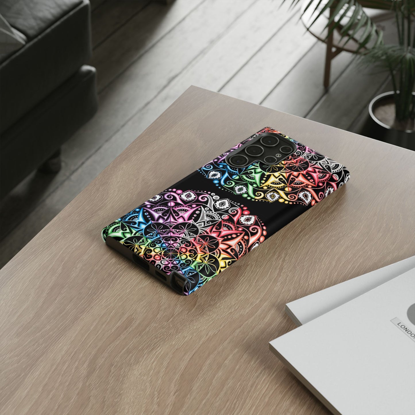 Mandala Rainbow Tough Phone Case — Colorful Boho Protective Case