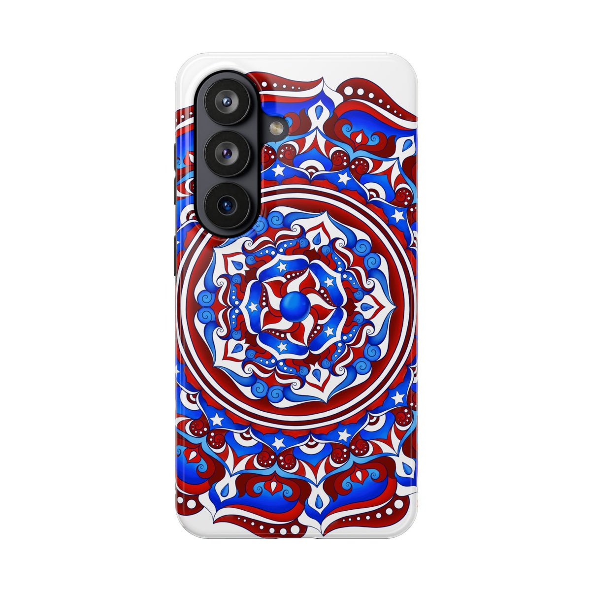 Patriotic Mandala Tough Phone Case — Red White & Blue Boho Cover | 250th Anniversary Gift
