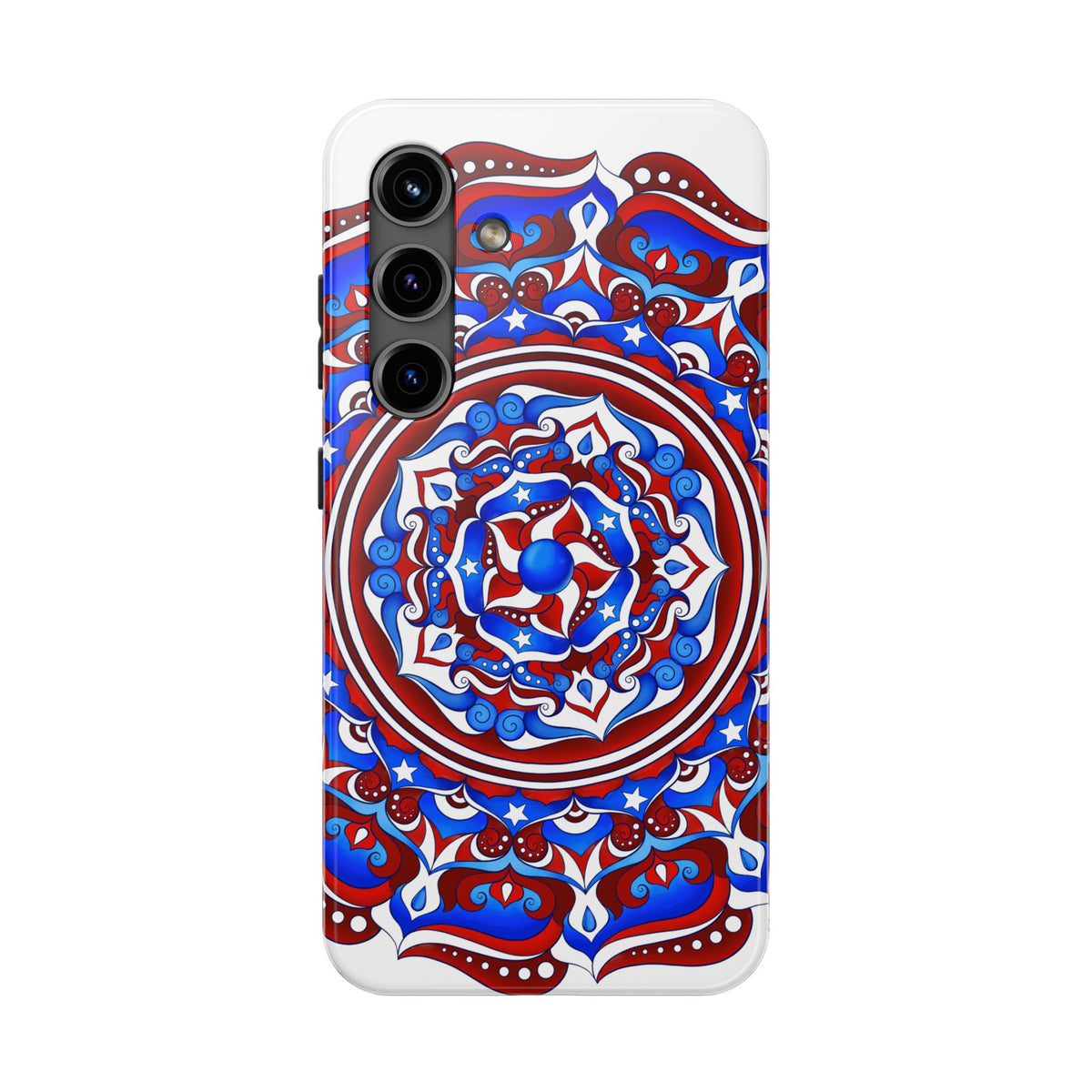 Patriotic Mandala Tough Phone Case — Red White & Blue Boho Cover | 250th Anniversary Gift