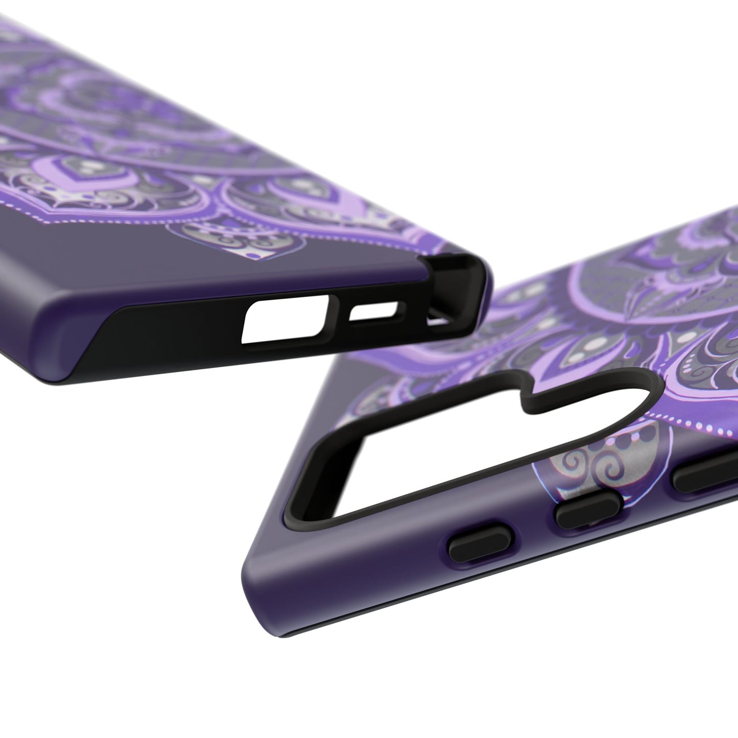Purple Mandala Tough Phone Case — Protective Floral Boho Phone Cover