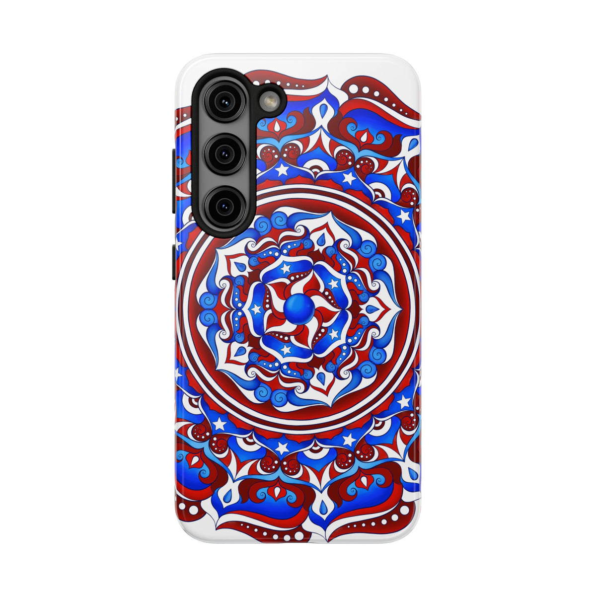 Patriotic Mandala Tough Phone Case — Red White & Blue Boho Cover | 250th Anniversary Gift