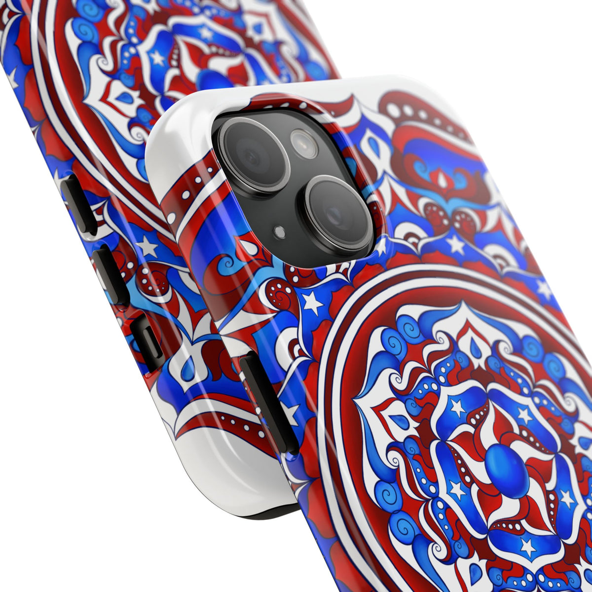 Patriotic Mandala Tough Phone Case — Red White & Blue Boho Cover | 250th Anniversary Gift