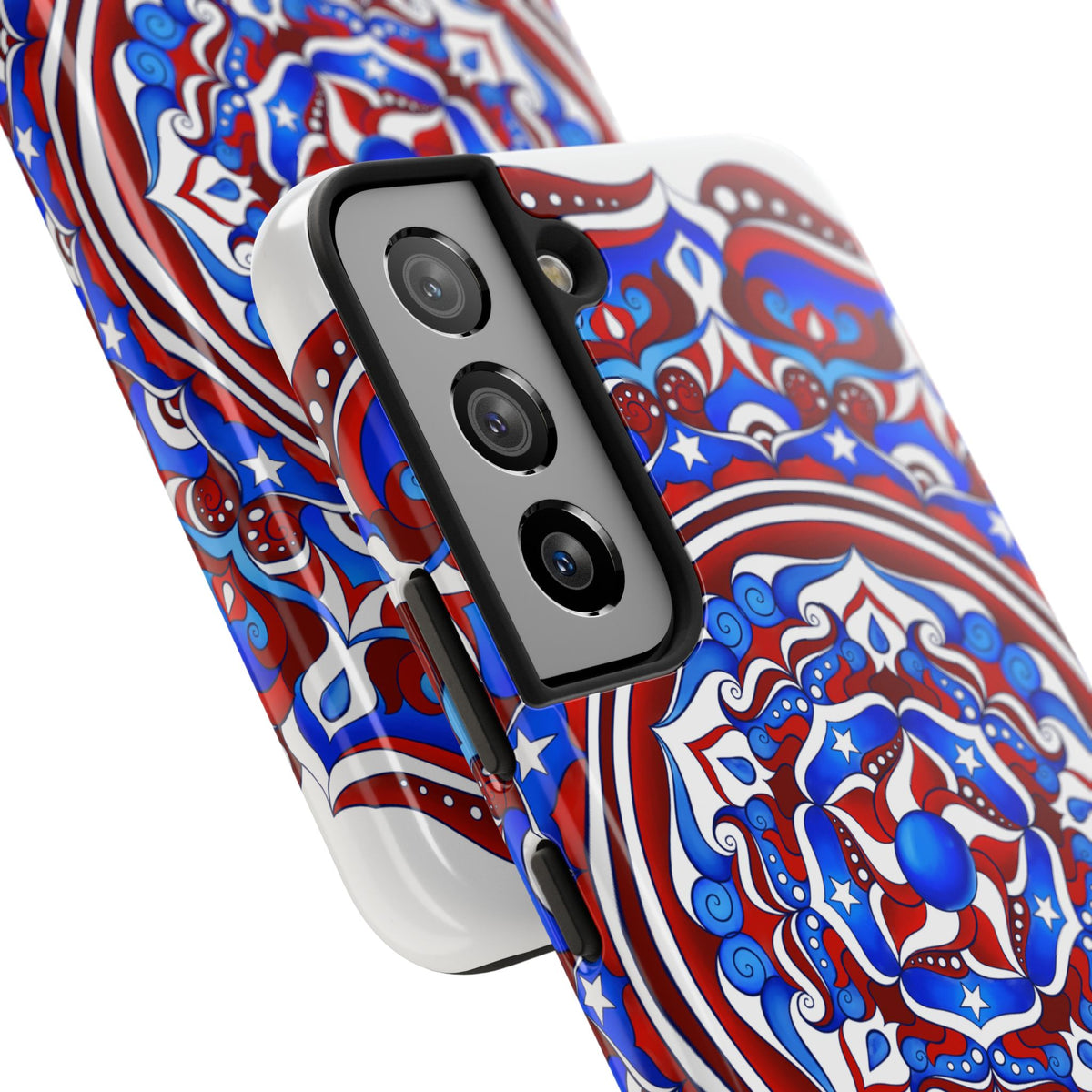 Patriotic Mandala Tough Phone Case — Red White & Blue Boho Cover | 250th Anniversary Gift