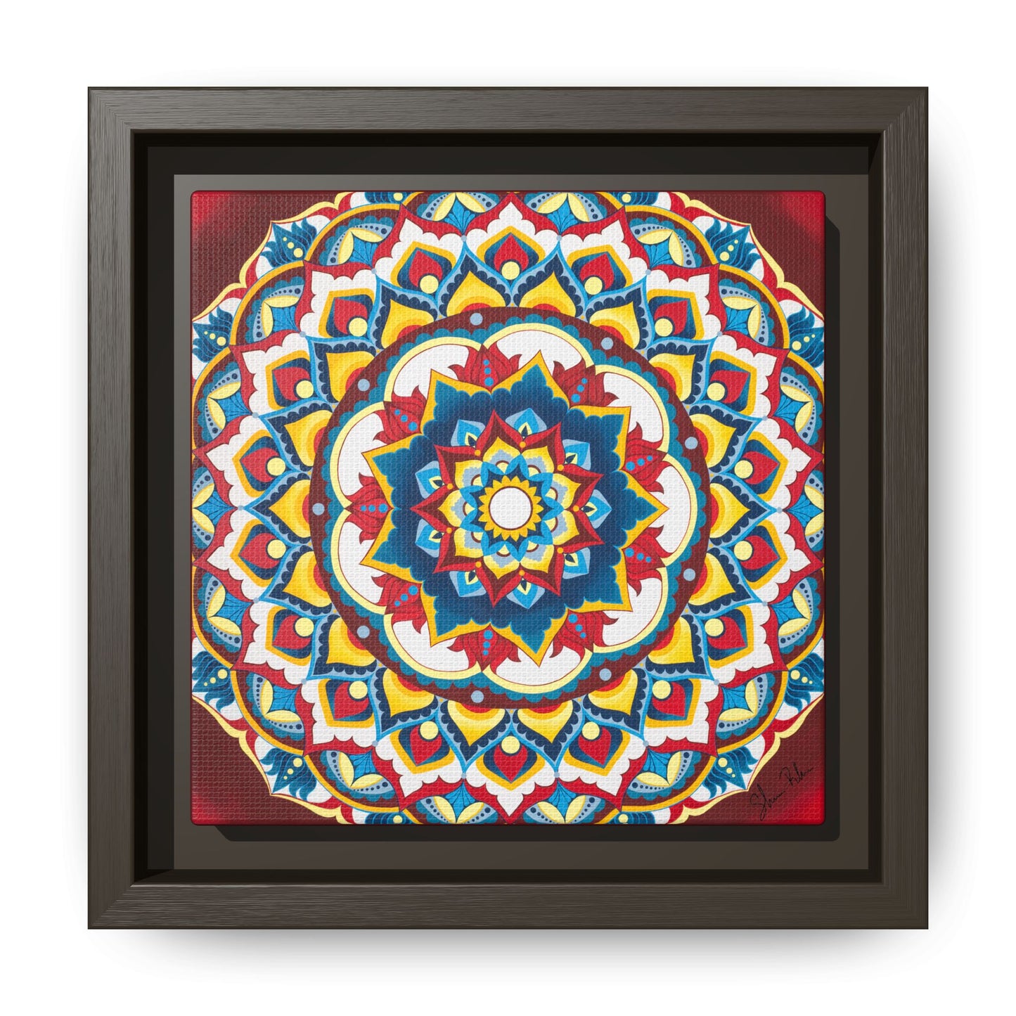 Azul Morning Mandala Matte Canvas Framed Wall Art
