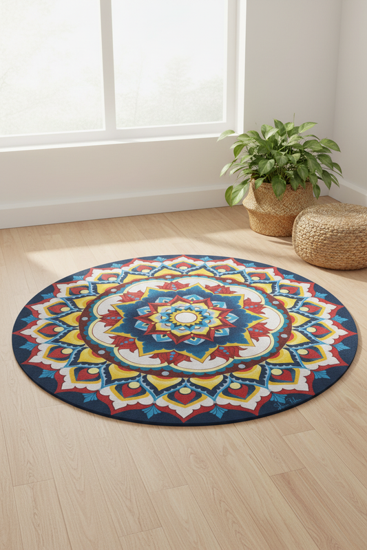 Azul Morning Round Rug Lifestyle