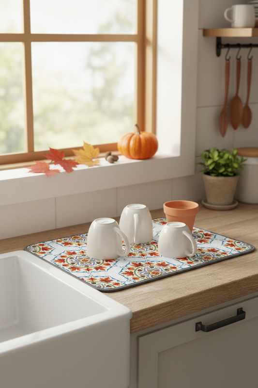 Boho Tile Dish Mat Lifestyle