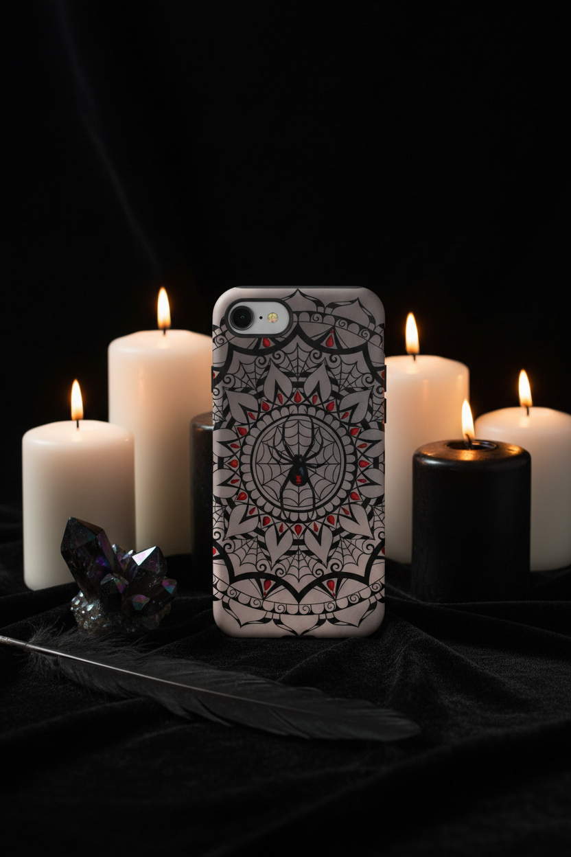 Gothic Spider Mandala Phone Case Lifestyle