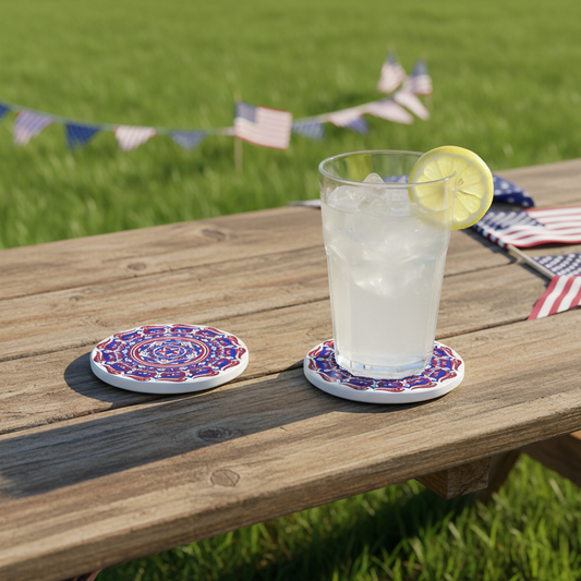 Patriotic Mandala Coaster 250th Anniversary Lifestyle