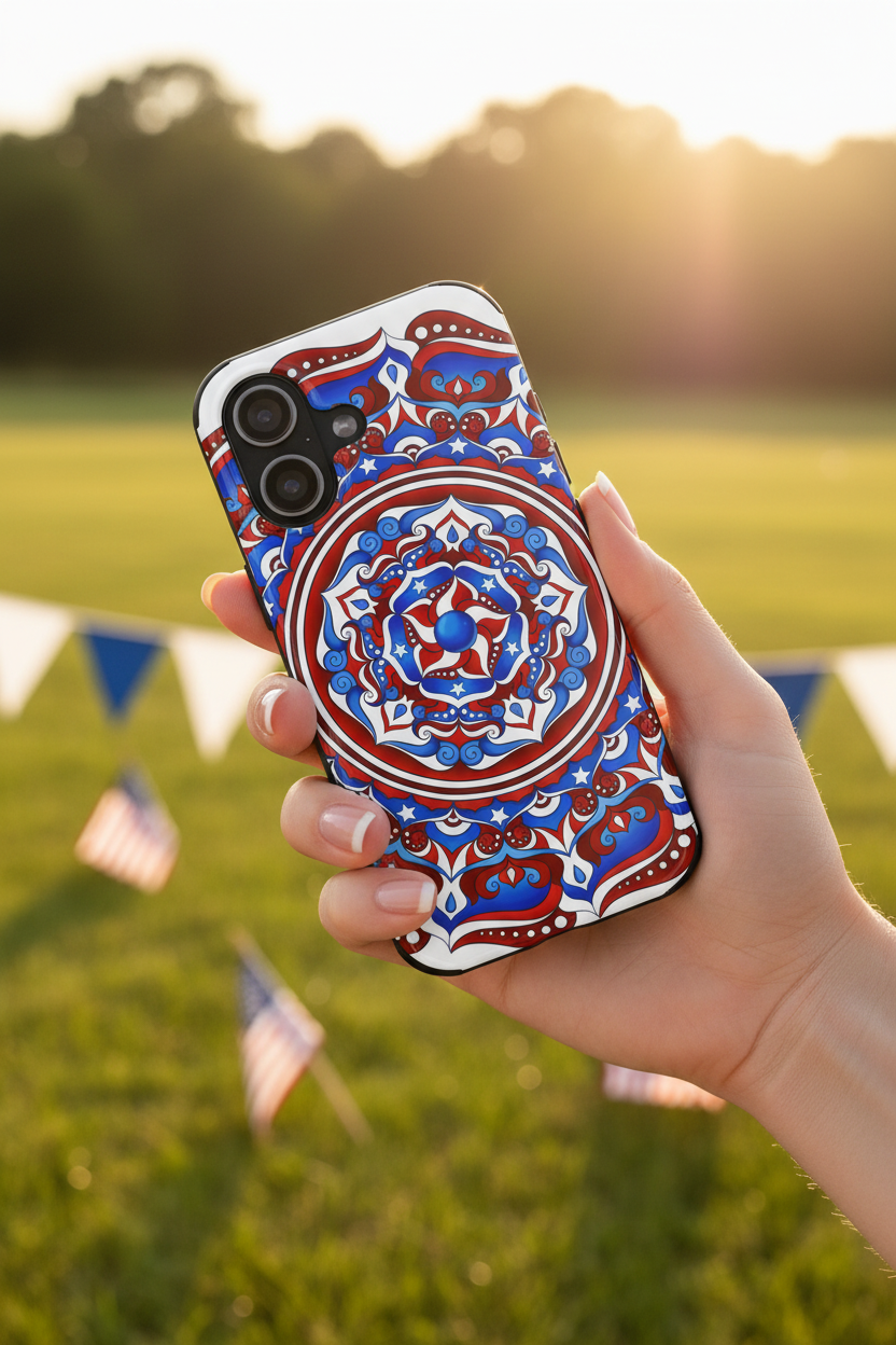 Patriotic Mandala Phone Case Lifestyle