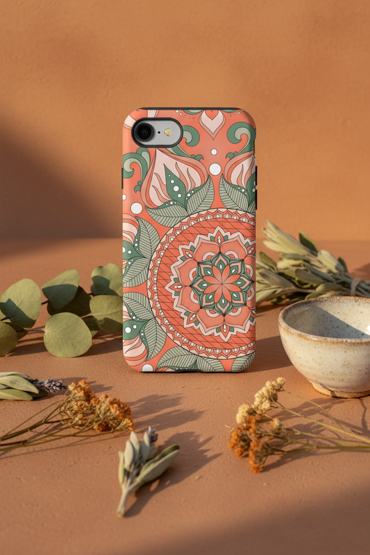 Persimmon Mandala Phone Case Lifestyle