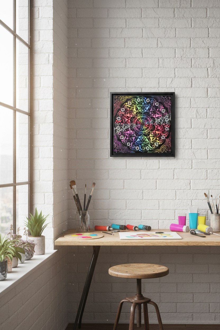 Rainbow Mandala Wall Art Lifestyle