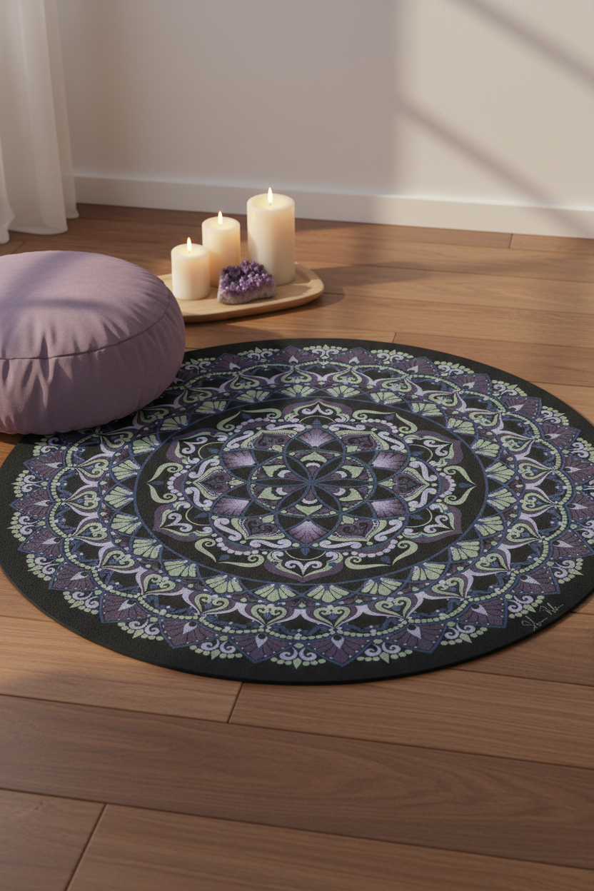 Wisteria Bloom Round Rug Lifestyle